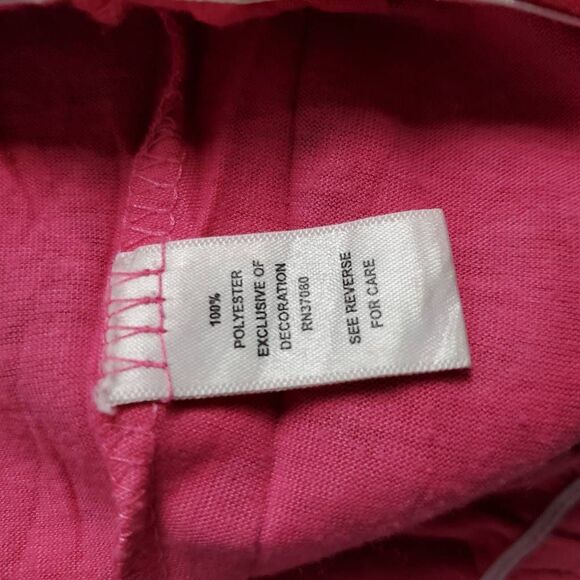 Cato Women’s Pink Sleeveless Ruffle Blouse Beaded Tie Neck L - Picture 5 of 6